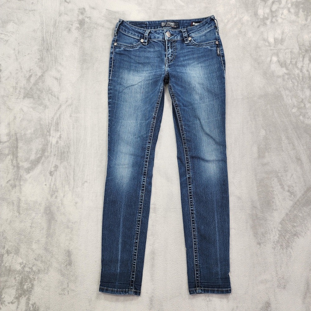 Silver Jeans Womens W29/L31 Blue Suki Mid Super Skinny Stretch Denim Casual